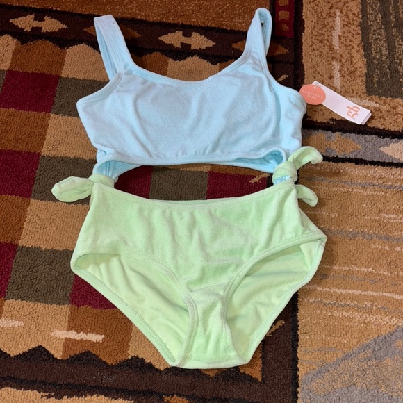GB NWT girls Blue and Green One Piece Swimwear - Picture 2 of 6